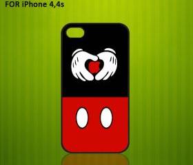 Mickey Mouse Inspired - Photo on Hard Case for iPhone 4/4s Black Case Cover - Please Leave note for the case color: White Case or Clear Case 
